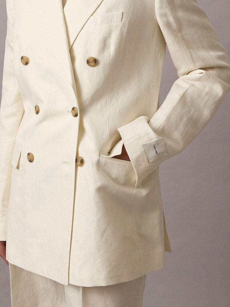 Calvin Klein - Áo vest CK nữ Relaxed Linen Blend Blazer