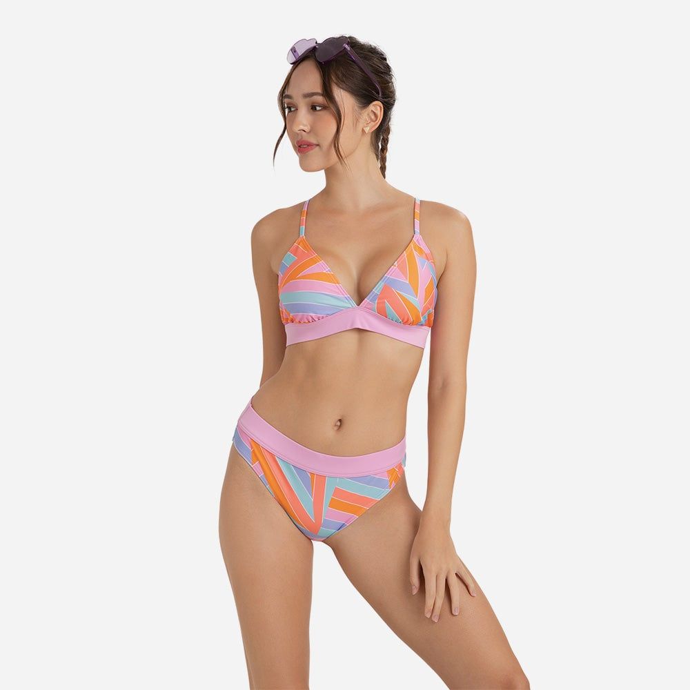 Speedo - Đồ bơi bikini nữ Printed Banded Triangle Swimming