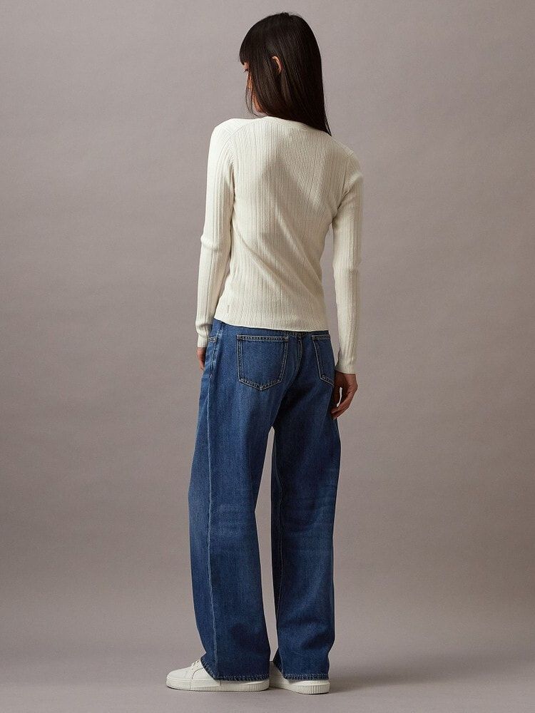 Calvin Klein - Áo khoác len CK nữ Cotton Variegated Rib Cardigan