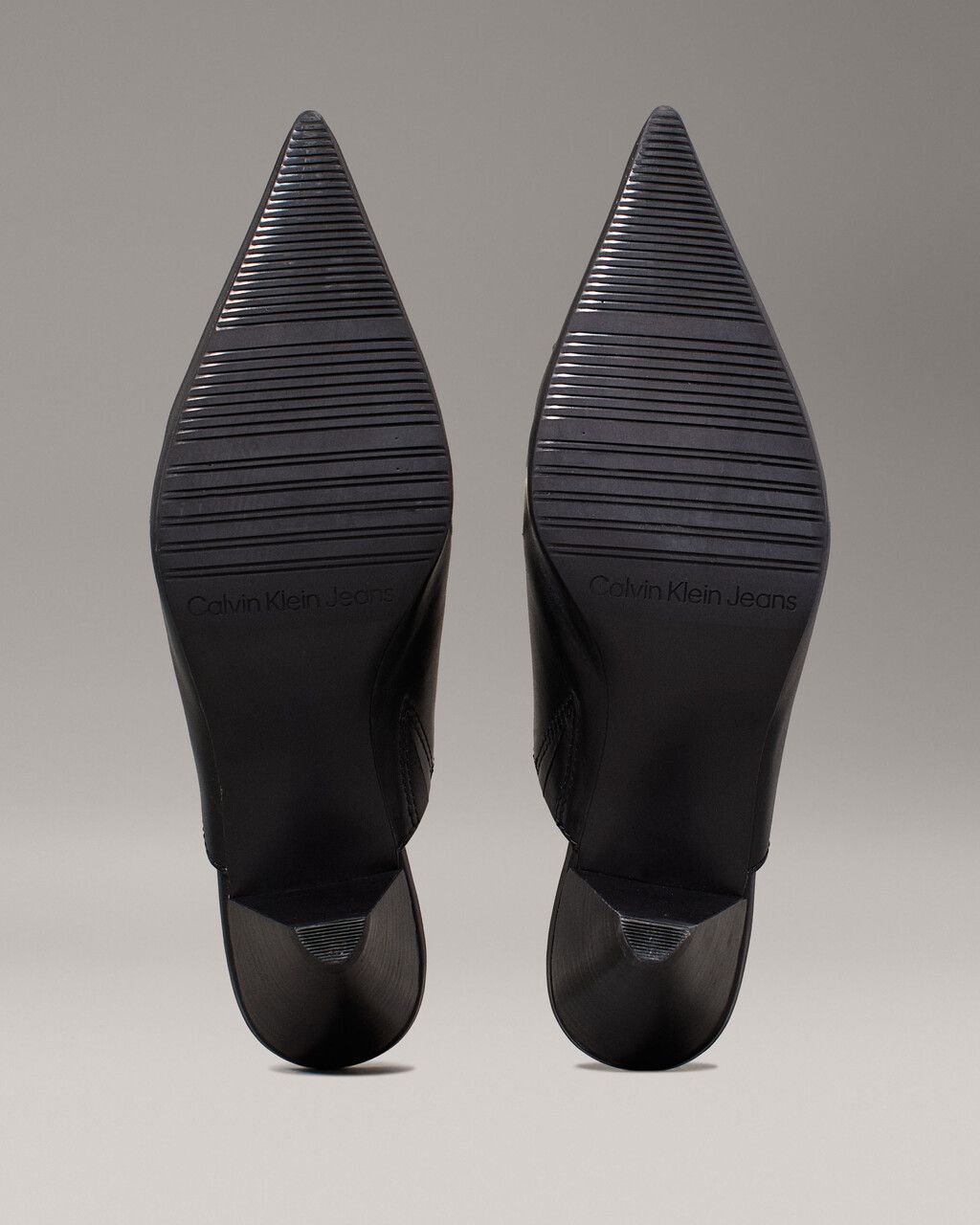Calvin Klein - Giày cao gót CK nữ Leather Cone Heel Mules