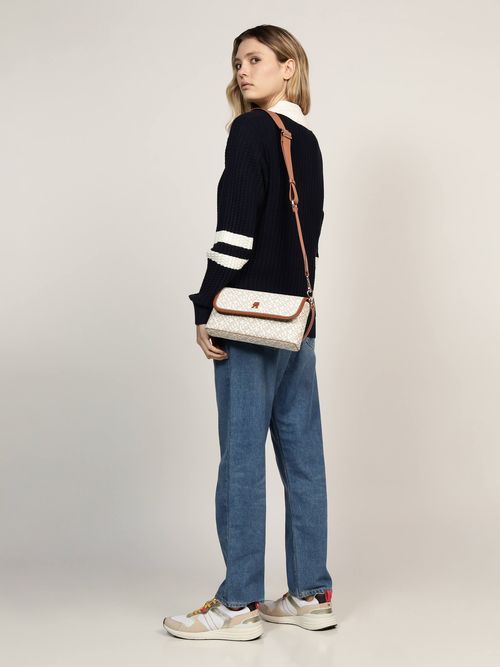Tommy Hilfiger - Túi đeo chéo nữ Women's Beige TH Monoplay Flap Crossover Bag