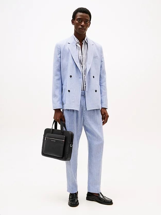 Tommy Hilfiger - Túi xách công sở nam Pebble Grain Metal Logo Laptop Bag