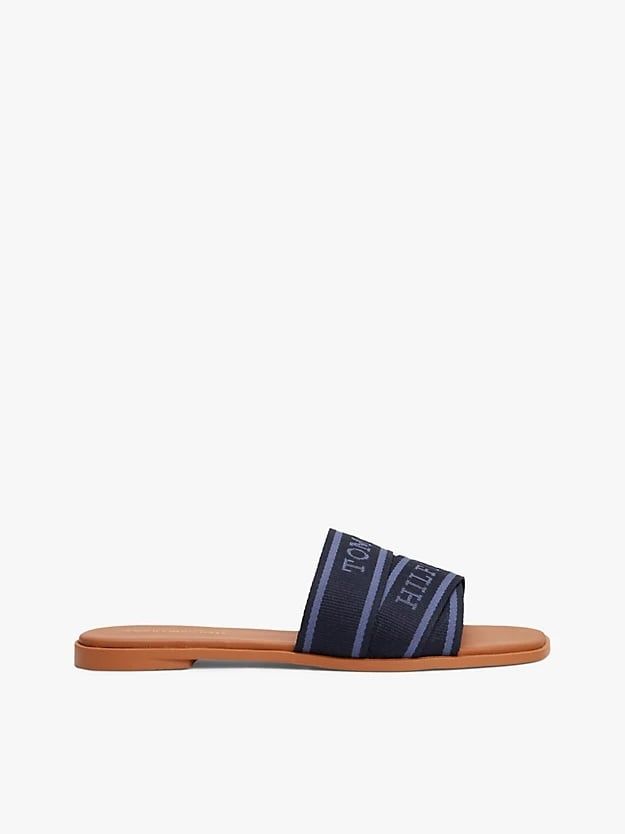 Tommy Hilfiger - Dép quai ngang nữ Webbing Woven Logo Strap Mules