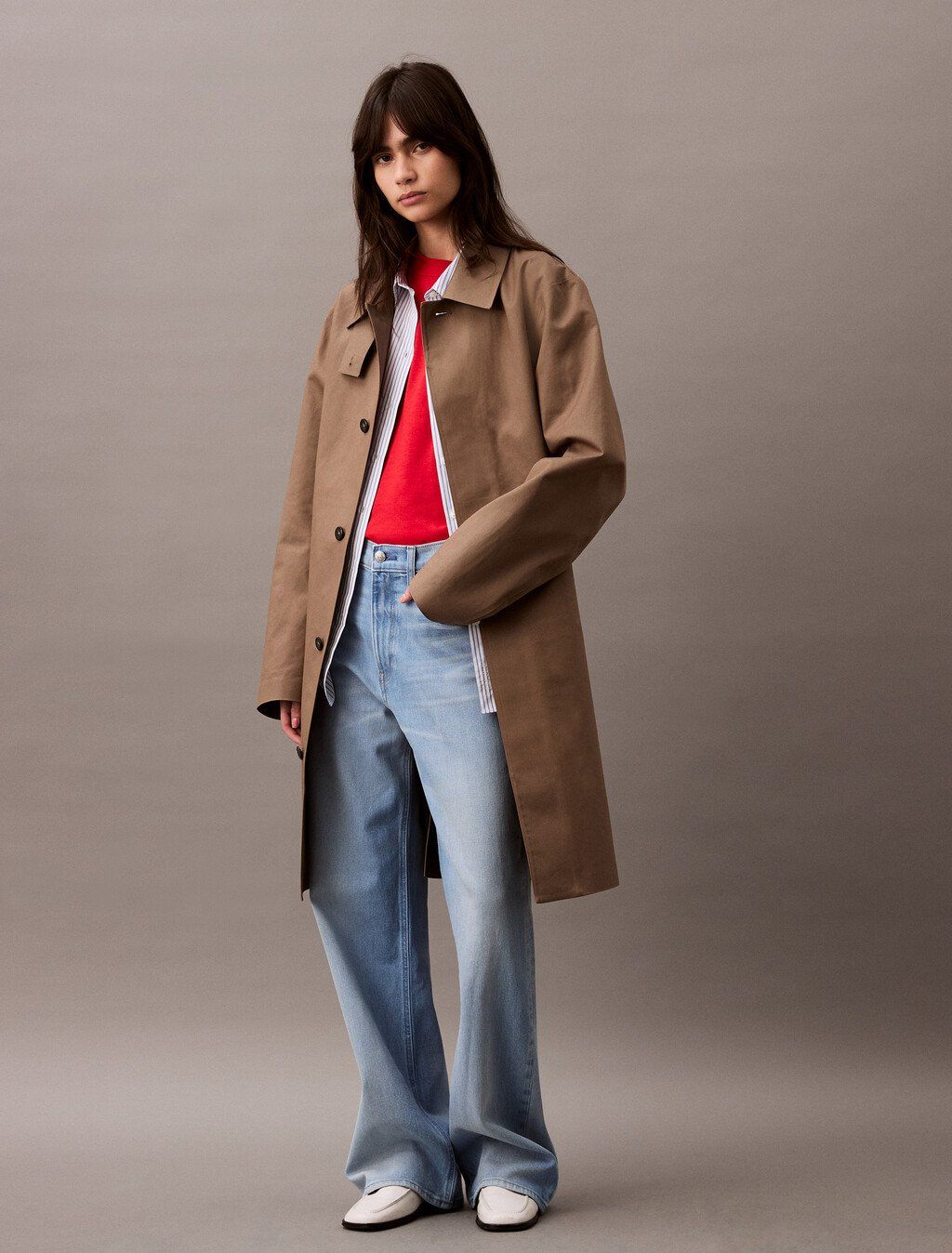Calvin Klein - Quần jeans CK nữ 37.5 Ultra High Rise Wide Leg Jeans