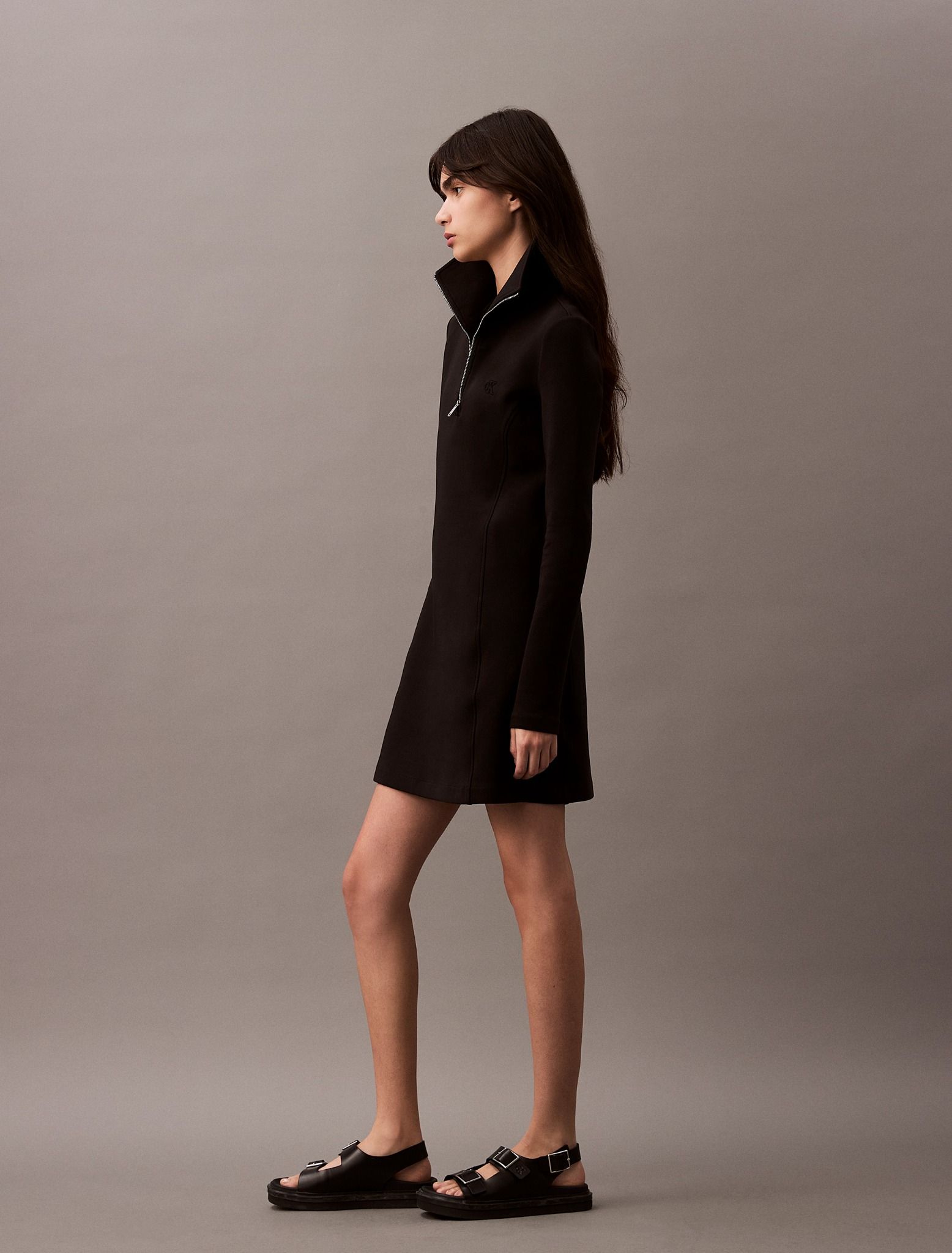 Calvin Klein - Đầm CK nữ Scuba Fit & Flare Half Zip Dress
