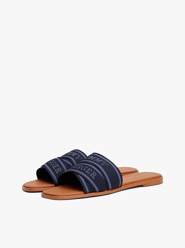 Tommy Hilfiger - Dép quai ngang nữ Webbing Woven Logo Strap Mules