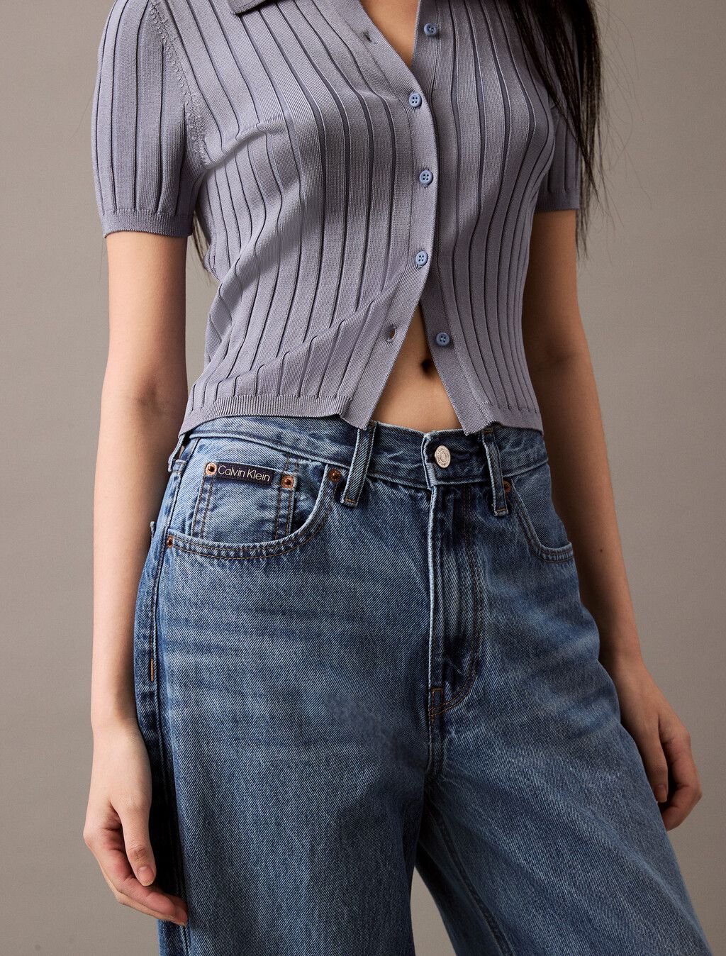 Calvin Klein - Quần jeans ống rộng nữ CK Ultra High Rise Wide Leg