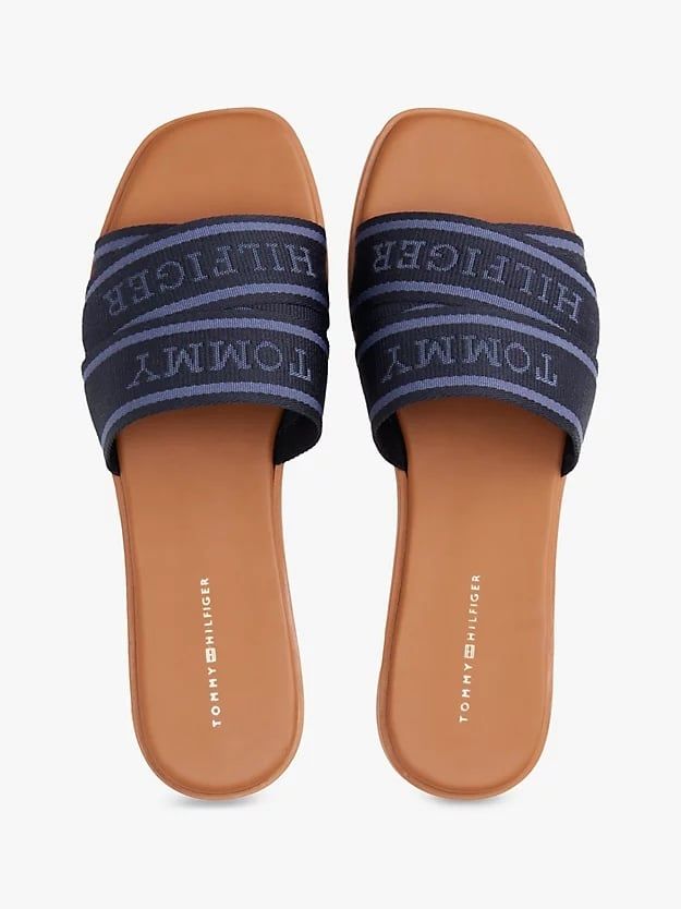 Tommy Hilfiger - Dép quai ngang nữ Webbing Woven Logo Strap Mules