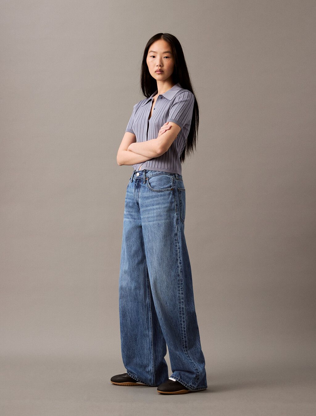 Calvin Klein - Quần jeans ống rộng nữ CK Ultra High Rise Wide Leg