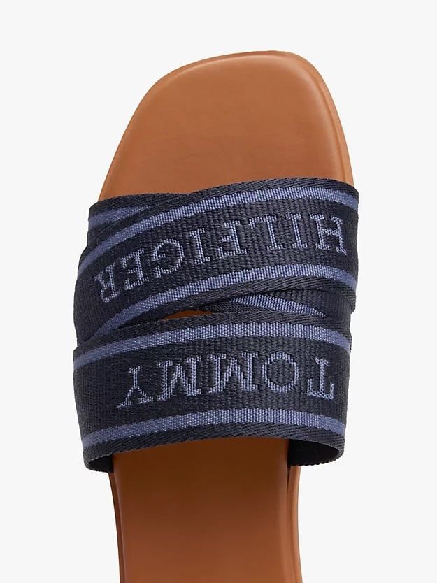 Tommy Hilfiger - Dép quai ngang nữ Webbing Woven Logo Strap Mules