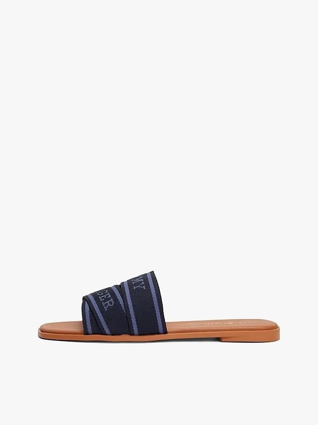 Tommy Hilfiger - Dép quai ngang nữ Webbing Woven Logo Strap Mules