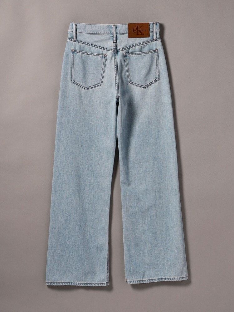 Calvin Klein - Quần jeans ống đứng CK nữ Highrise Wide Leg With Split Jean