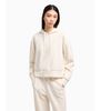 Armani Exchange - Áo nỉ trùm đầu có dây rút nữ Ax Ecru white hooded sweatshirt