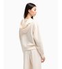 Armani Exchange - Áo nỉ trùm đầu có dây rút nữ Ax Ecru white hooded sweatshirt
