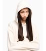 Armani Exchange - Áo nỉ trùm đầu có dây rút nữ Ax Ecru white hooded sweatshirt