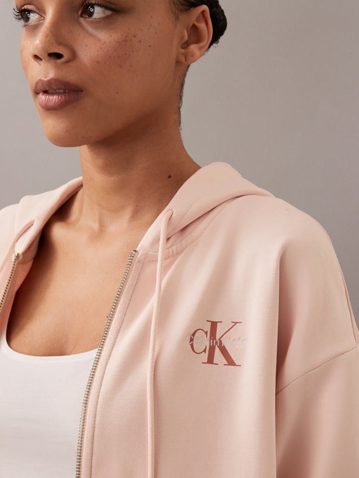 Calvin Klein - Áo khoác CK nữ Cropped Zip Up Monogram Hoodie