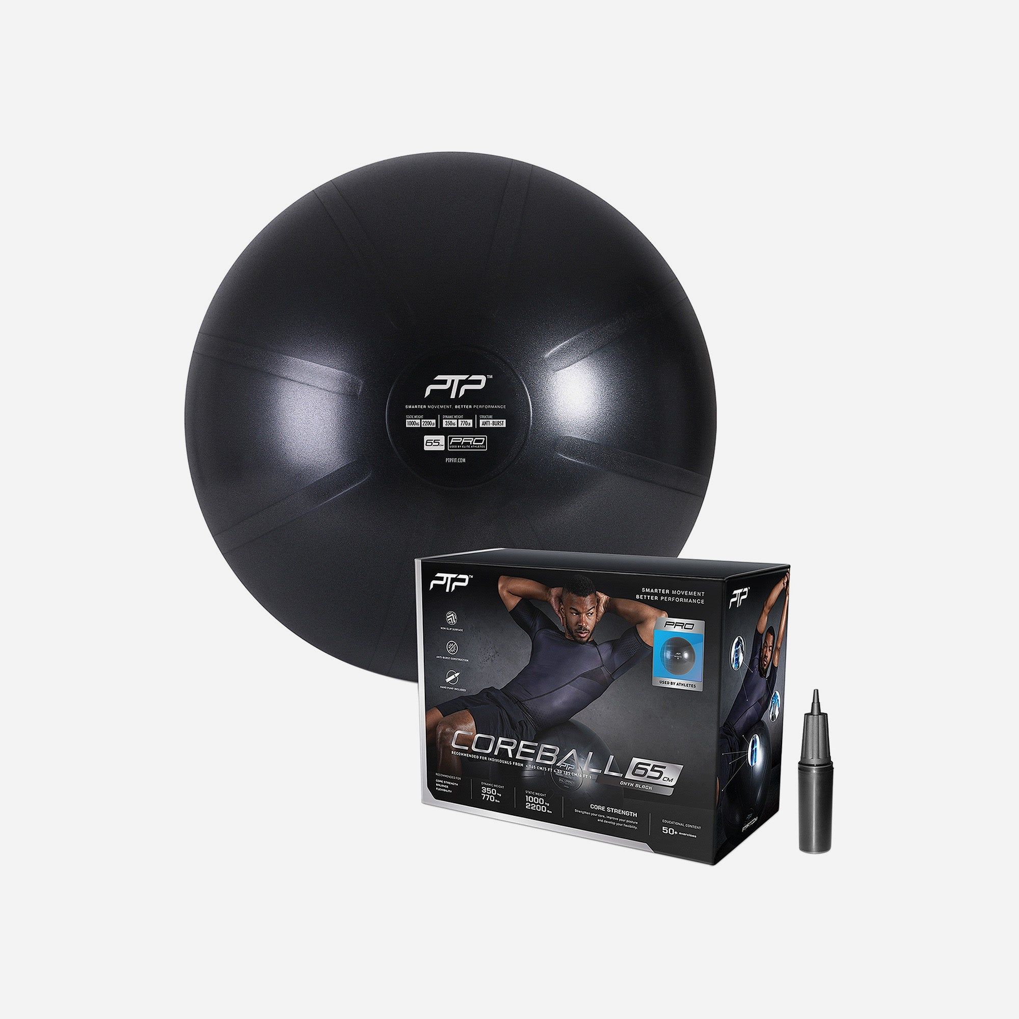 Ptp - Bóng tập Yoga nam nữ Onyx Black Fitness