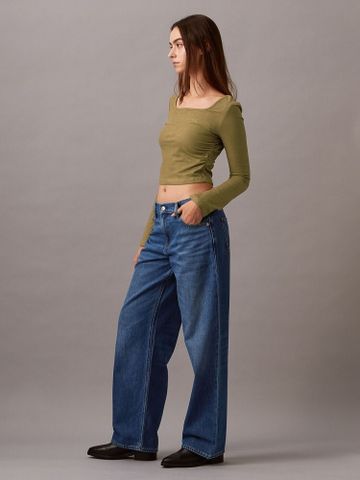 Calvin Klein - Quần jeans ống đứng CK nữ Premium Light Women's Relaxed Jean