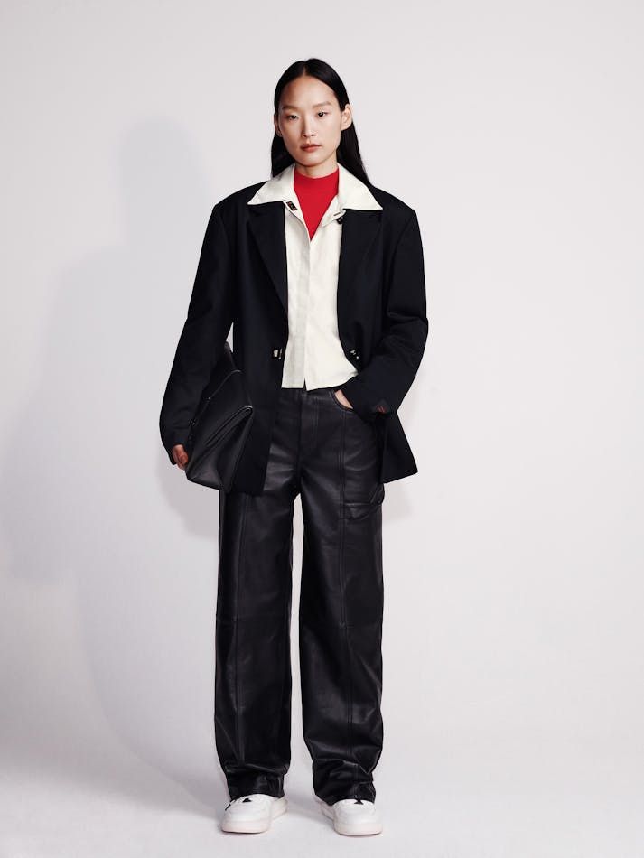 Calvin Klein - Áo khoác sơ mi CK nữ Poplin Woven Cropped Button-Down Shirt