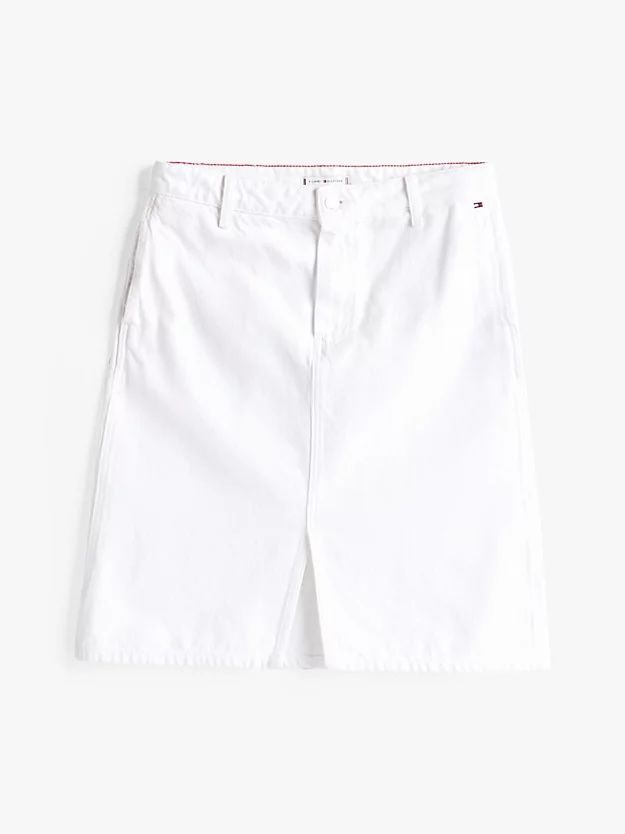 Tommy Hilfiger - Váy jeans nữ White Denim Midi Skirt