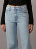 Calvin Klein - Quần jeans ống đứng CK nữ Highrise Wide Leg With Split Jean
