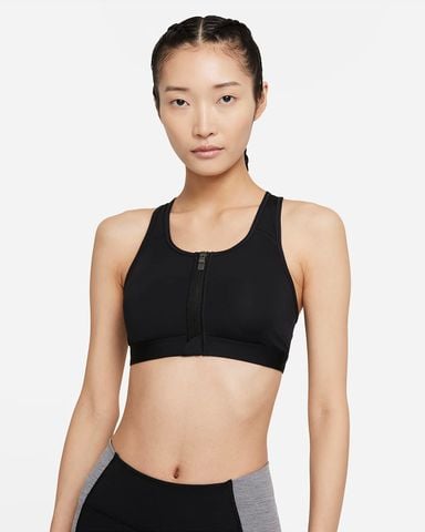 Nike - Áo ngực thể thao nữ Dri-FIT Swoosh Women's Medium-Support Padded Zip-Front