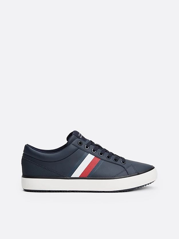 Tommy Hilfiger - Giày nam Leather Signature Tape Fine Cleat Trainers