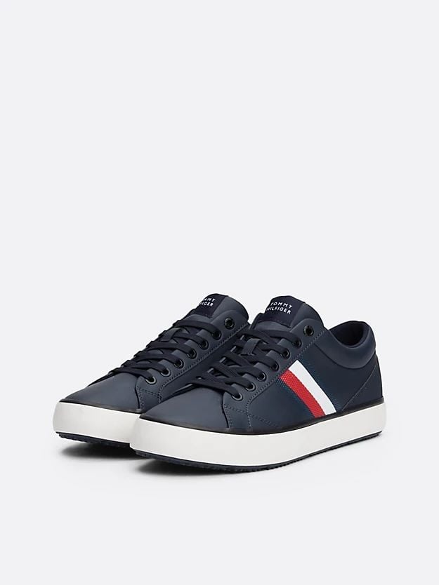 Tommy Hilfiger - Giày nam Leather Signature Tape Fine Cleat Trainers