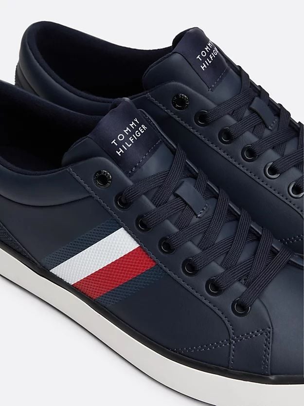 Tommy Hilfiger - Giày nam Leather Signature Tape Fine Cleat Trainers