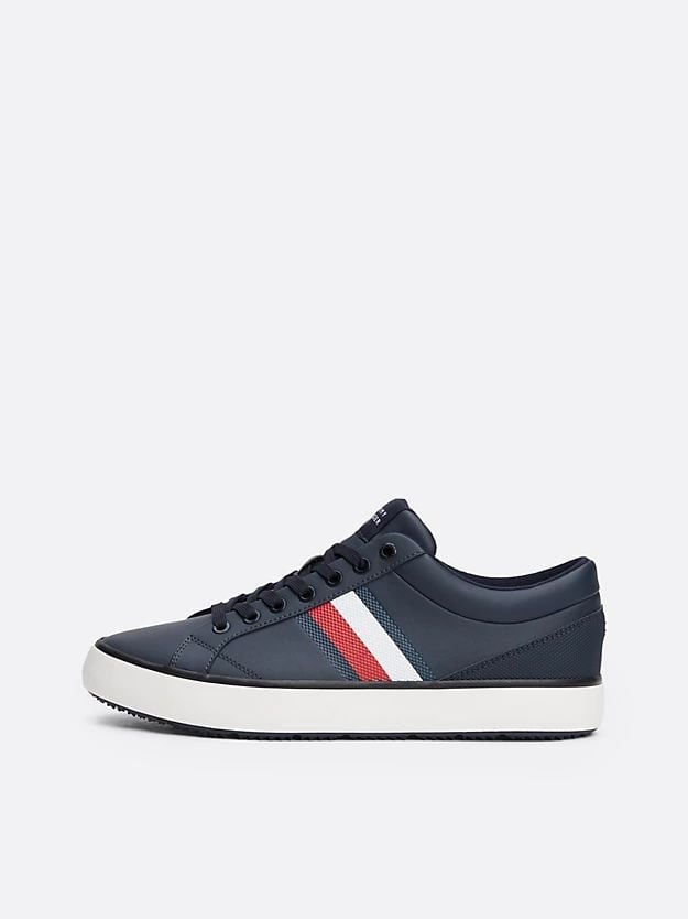 Tommy Hilfiger - Giày nam Leather Signature Tape Fine Cleat Trainers