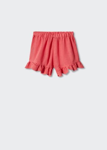 Mango - Quần ngắn bé gái Embroidered Cotton Shorts