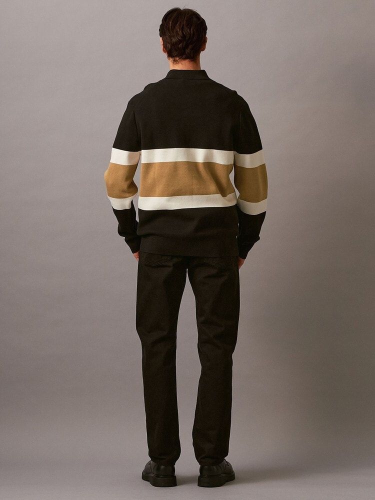 Calvin Klein - Áo len có cổ CK nam Half Milano Placed Stripe Polo