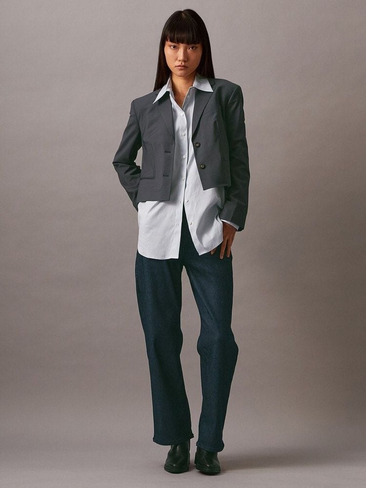 Calvin Klein - Áo khoác CK nữ CK Tropical Wool Cropped Blazer