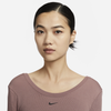 Nike - Áo tay dài thể thao Nữ Women's Tight Scoop-Back Long-Sleeve Mini-Rib Top