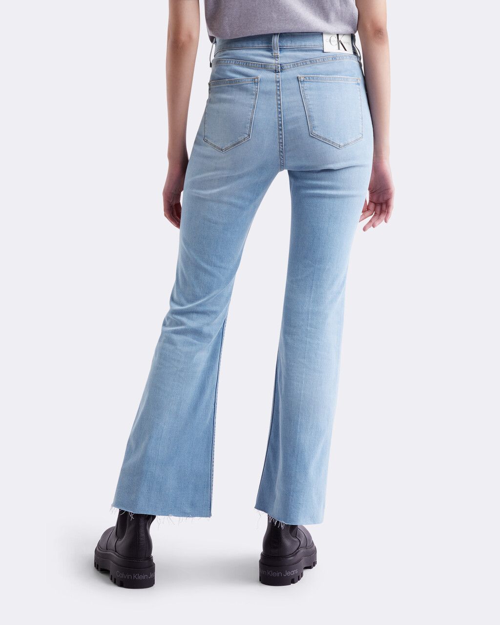 Calvin Klein - Quần jeans dài CK nữ Distressed High Rise Flare Jeans