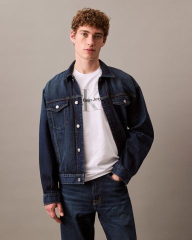 Calvin Klein - Áo thun tay ngắn CK nam Monogram Logo Graphic Classic Crewneck T-Shirt