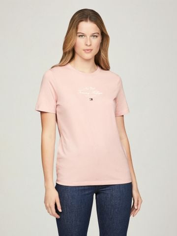Tommy Hilfiger - Áo phông tay ngắn nữ Regular Script Crew Neck T-Shirt