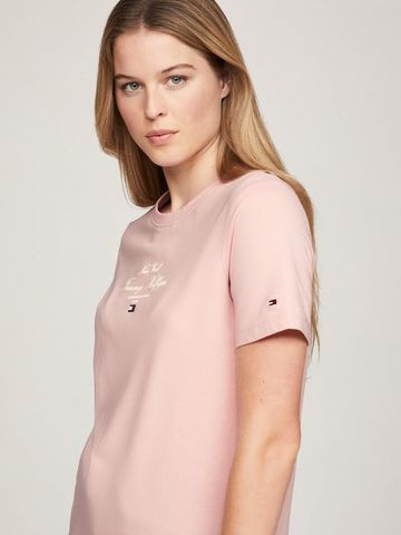 Tommy Hilfiger - Áo phông tay ngắn nữ Regular Script Crew Neck T-Shirt