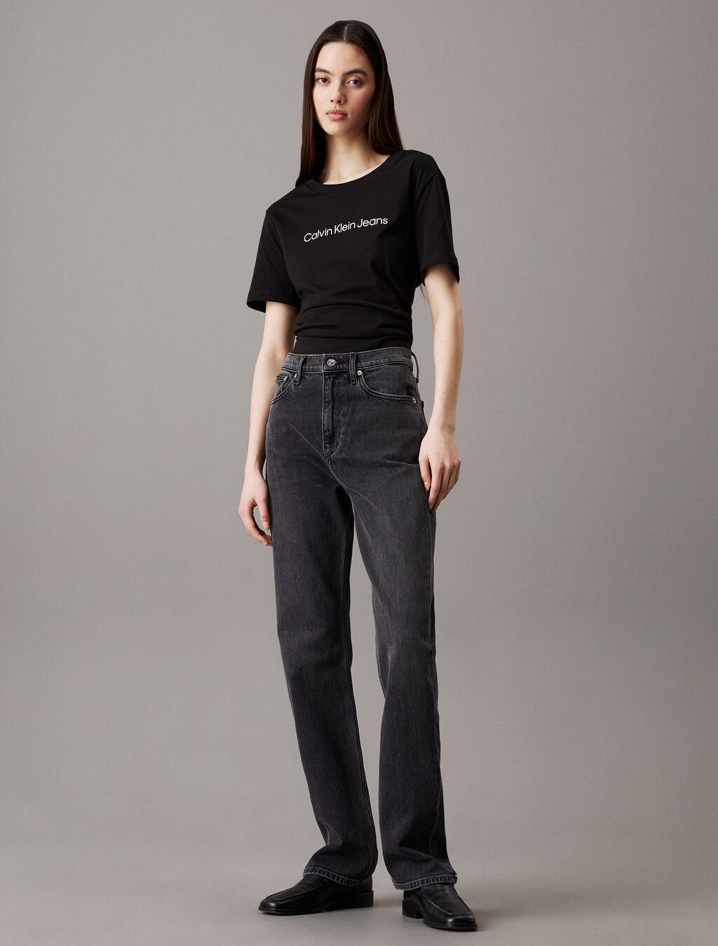 Calvin Klein - Áo thun thời trang CK Straight Logo T-shirt