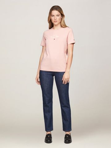 Tommy Hilfiger - Áo phông tay ngắn nữ Regular Script Crew Neck T-Shirt