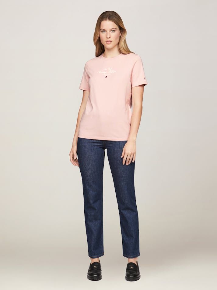 Tommy Hilfiger - Áo phông tay ngắn nữ Regular Script Crew Neck T-Shirt