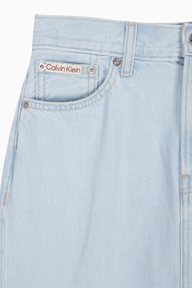 Calvin Klein - Váy jeans CK nữ Bleached Indigo Denim Column Skirt