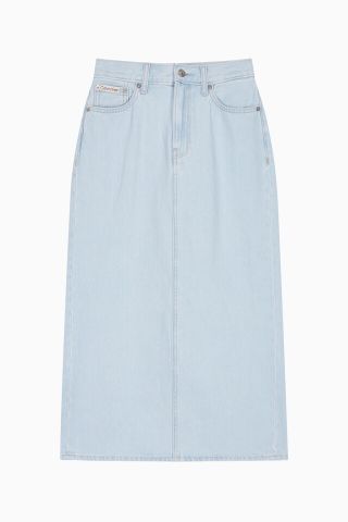 Calvin Klein - Váy jeans CK nữ Bleached Indigo Denim Column Skirt