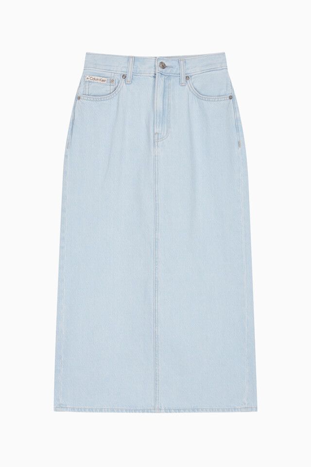 Calvin Klein - Váy jeans CK nữ Bleached Indigo Denim Column Skirt