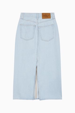 Calvin Klein - Váy jeans CK nữ Bleached Indigo Denim Column Skirt