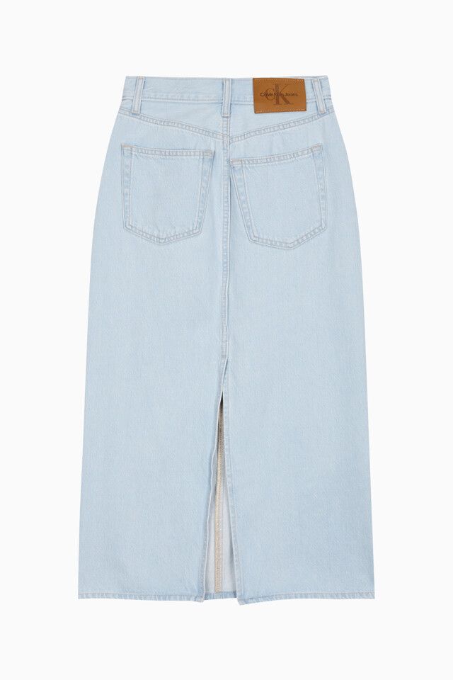 Calvin Klein - Váy jeans CK nữ Bleached Indigo Denim Column Skirt