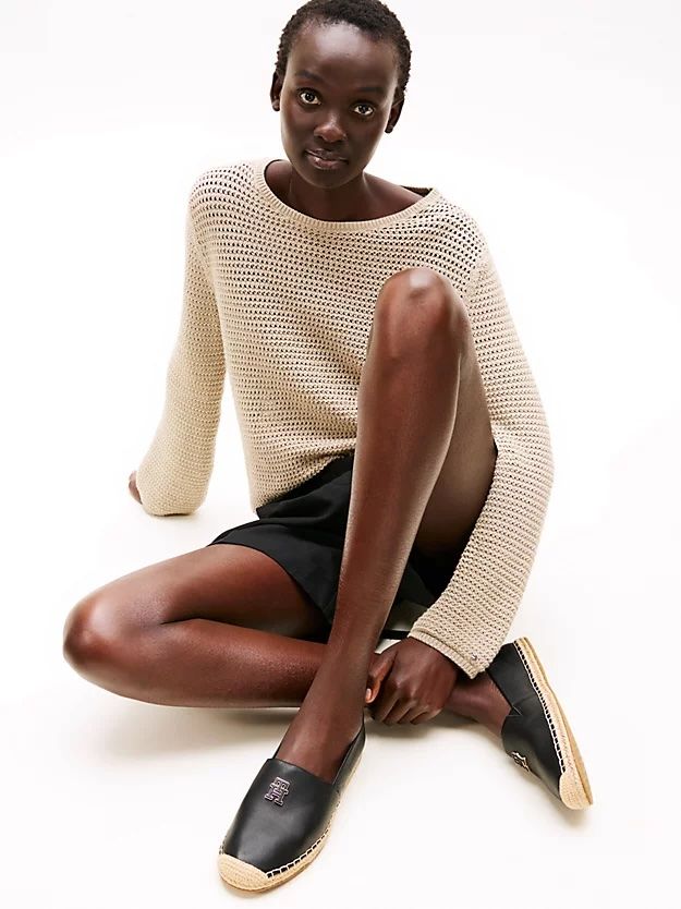 Tommy Hilfiger - Giày búp bê nữ TH Leather Espadrilles