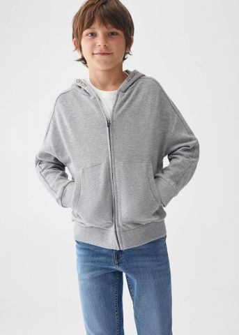 Mango - Áo nỉ bé trai Zipped Hoodie