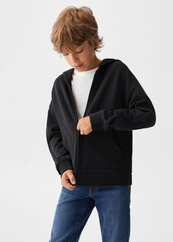 Mango - Áo nỉ bé trai Zipped Hoodie