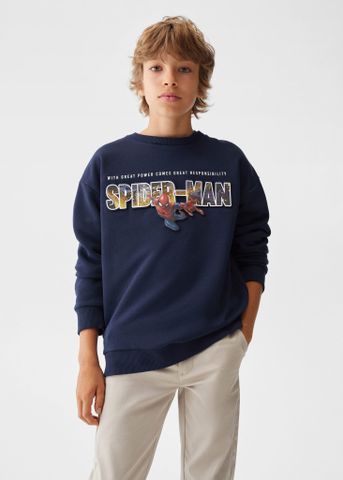 Mango - Áo nỉ bé trai Spider-Man Hoodie